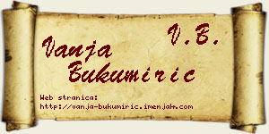 Vanja Bukumirić vizit kartica